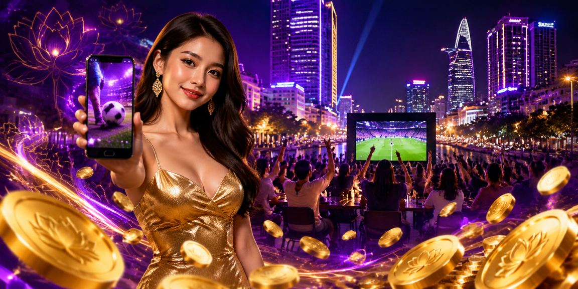 Không khí bóng đá neon tại Hồ Chí Minh minh họa bước đăng ký tài khoản giải trí